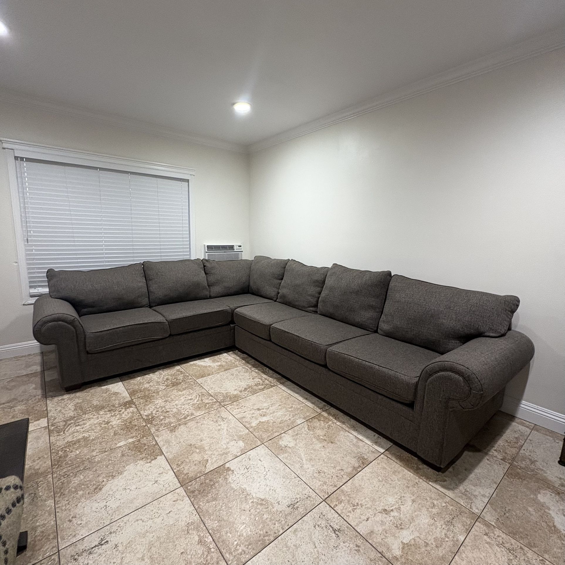 Grey Twill Left Arm Couch