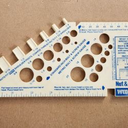 Vintage Nut & Bolt Gauge Tool By Work Shops 