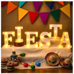 Mexican Party FIESTA Letter Led Lights Party Decoration