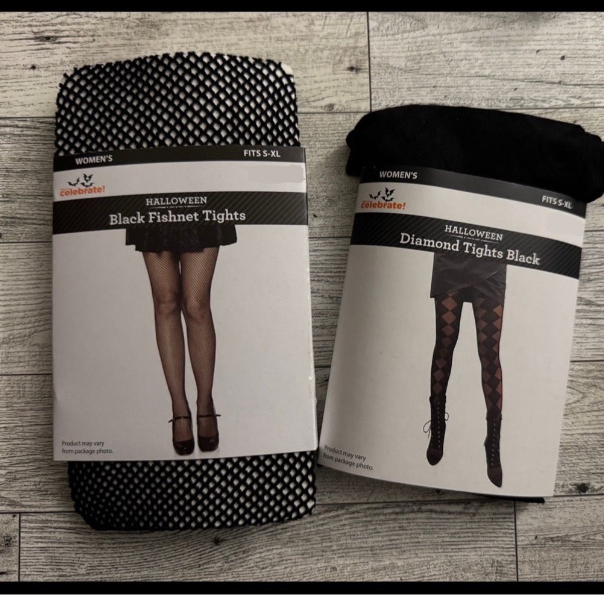 2 Pairs Women's Black FishNet and Black Diamond Tights