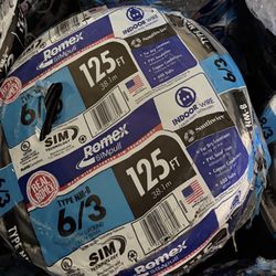125 ft. 6/3 Black Stranded Romex SIMpull CU NM-B W/G Wire