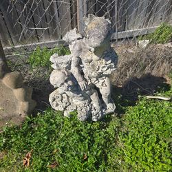 Angel Sculpture With Bird Bath 