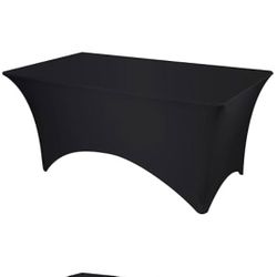Black Rectangular Fitted Table Cloths 