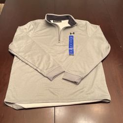 Under Armor Grey Fleece Quarter Zip Size Large