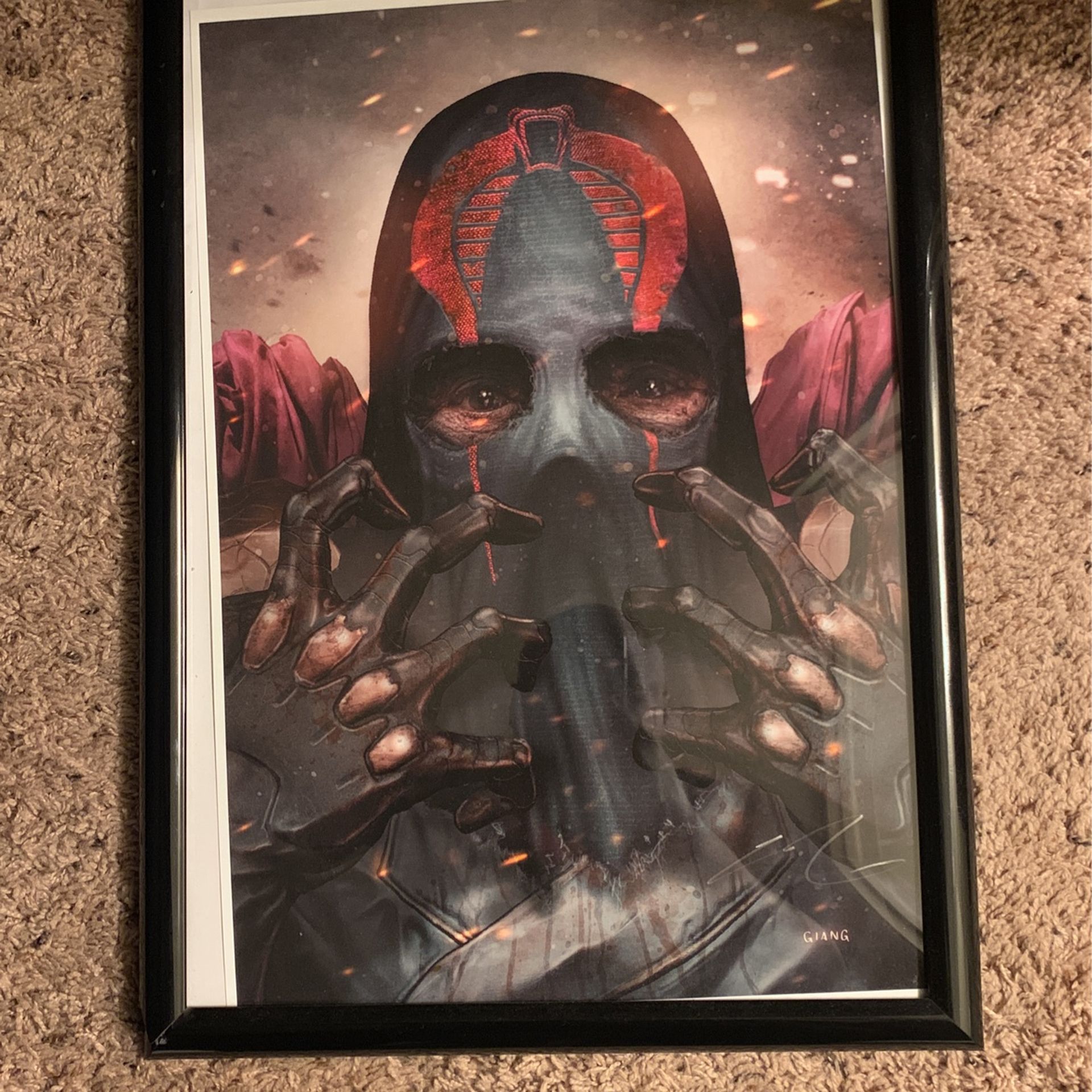 Exclusive rear hand drawn cobra Commander painting