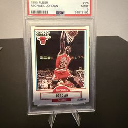 1990 FLEER #26 MICHAEL JORDAN BULLS HOF PSA 9