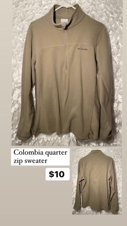 Beige Colombia Quarter Zip Sweater 