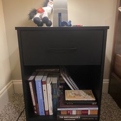 Night Stand With One Drawer, Black 