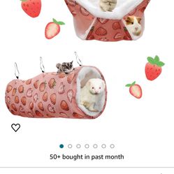 Strawberry hammock and tunnel for small pets