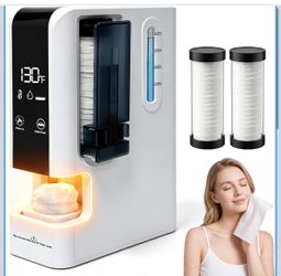 New-Sparge Hot Towel Dispenser,Face Towel Warmer Home,Disposable Towel Heater 450ml tank,constant 130℉,40 disposable compressed towels for refreshing