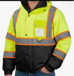 Men’s Safety Bomber Jacket, sz L