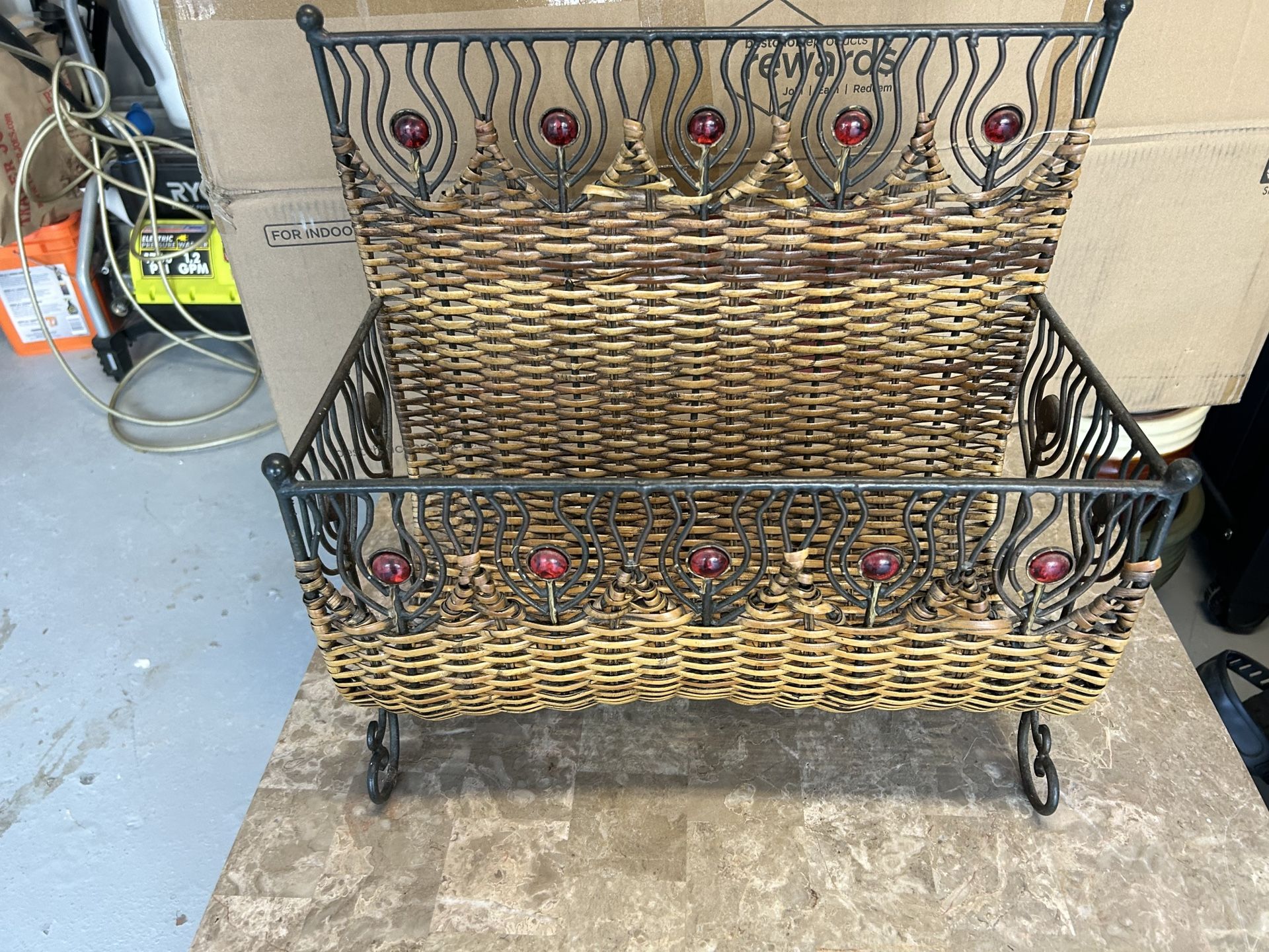 Wicker Magazine Basket