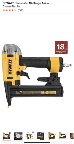 New In Case Pneaumatic Dewalt 18 Gauge 1/4” Crown Stapler 