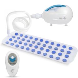SereneLife Portable Spa Bubble Bath Massager - Relaxing Spa Non-Slip Mat with Suction Cup Bottom, Motorized Air Pump, Adjustable Bubble Settings and R