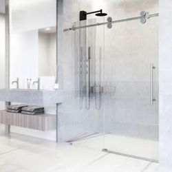 Vigo 72” Shower Door With Fluted Glass 