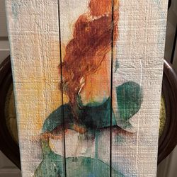 Wooden Painted Mermaid Wall Hanging