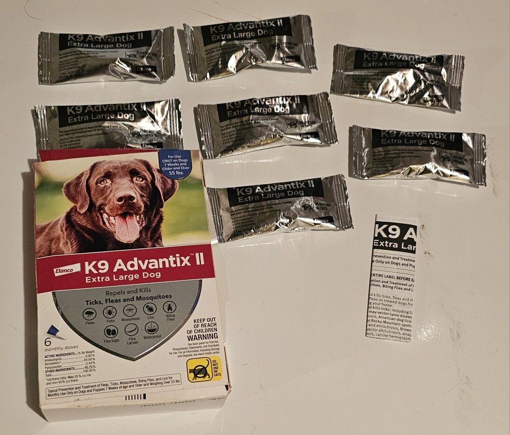 $60 K9 Advantix® II Over 55 lbs Dog Flea & Tick Treatment. 7 doses.