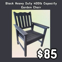 NEW Black Heavy Duty 400lb Capacity Garden Chair: Njft 