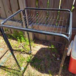 Metal plant stand garden decor with wheels storage unit