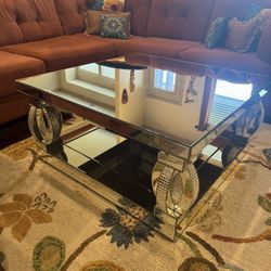 Silver Glass Coffee, Sofa & End Table