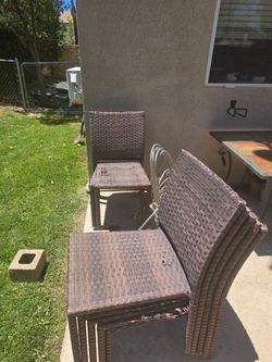 8 wicker chairs