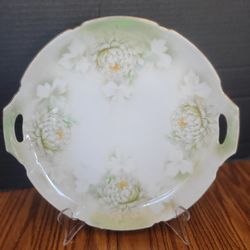 Vintage Leuchtenburg Germany Floral Dinner Plate Peonies Lotus Flowers 11.5”