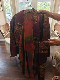 1970's Reversible Chinese Brocade Robe House coat
