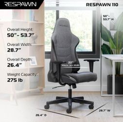 RESPAWN 110 Gray Fabric Gaming Chair (Like new)– $80