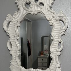 Large Ornate White Baroque Wall Mirror – Z Gallerie Style