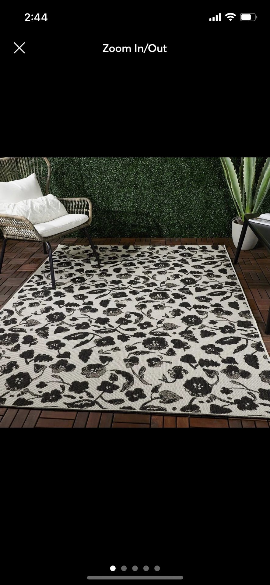 7x10 Feet Opalhouse⢠Target Brand Cream Floral Indoor Outdoor Area Rug