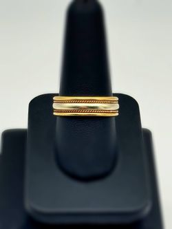10k solid two tone twist hand made wedding band sz10.25