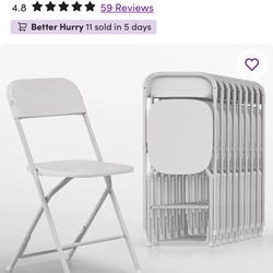 Plastic Stackable Folding Chairs, Patio Garden Wedding Party Event Dining Chairs for Indoor Outdoor (Set of 10)