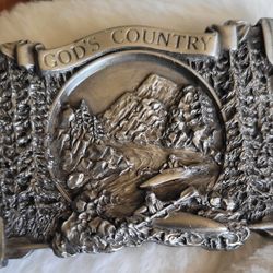Vintage Belt Buckle.   God's  Country