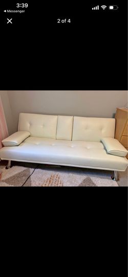 Faux leather sofa futon