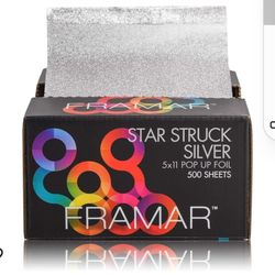 Framar Star Struck Silver Pop Up Hair Foil, Aluminum Foil Sheet, Hair Foils For Highlighting - 500 Foil Sheets

