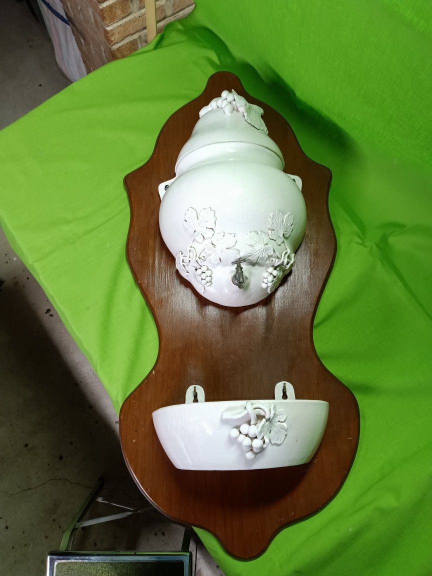 Wall Fountain/ Basin Planter, Lavabo Hand Made French Porcelain