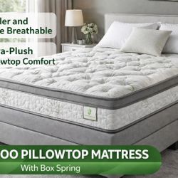 NEW Bamboo Pillow Top Mattress Box Spring All Sizes Free Delivery! 🚚 