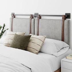 Nathan James Harlow 72 in. King Wall Mount Gray Upholstered Headboard | SaleSumo INSANE DEAL (FIRM)