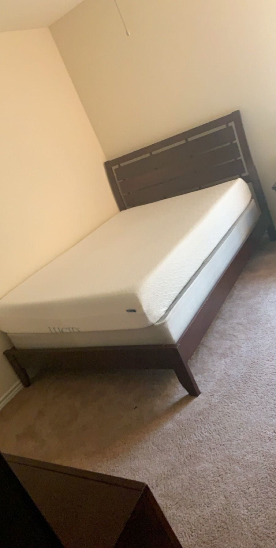 Queen size bed frame and dresser set (top mattress NOT included & mirror extra )