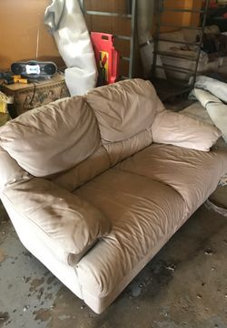 Italian leather love seat