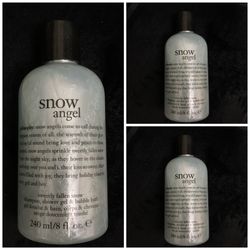 3x PHILOSOPHY Snow Angel Shower Gel Shampoo Bubble Bath 8oz/240mL