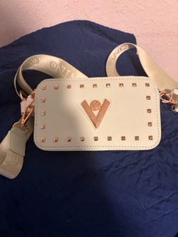 Valentino orlandi mint Studded Crossbody Bag with Gold Hardware
