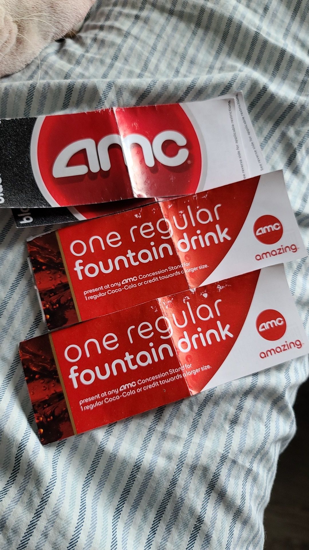 2 AMC Movie Tickets with Regular Fountain Drinks