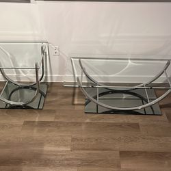 Glass Coffee Table and End Table Set