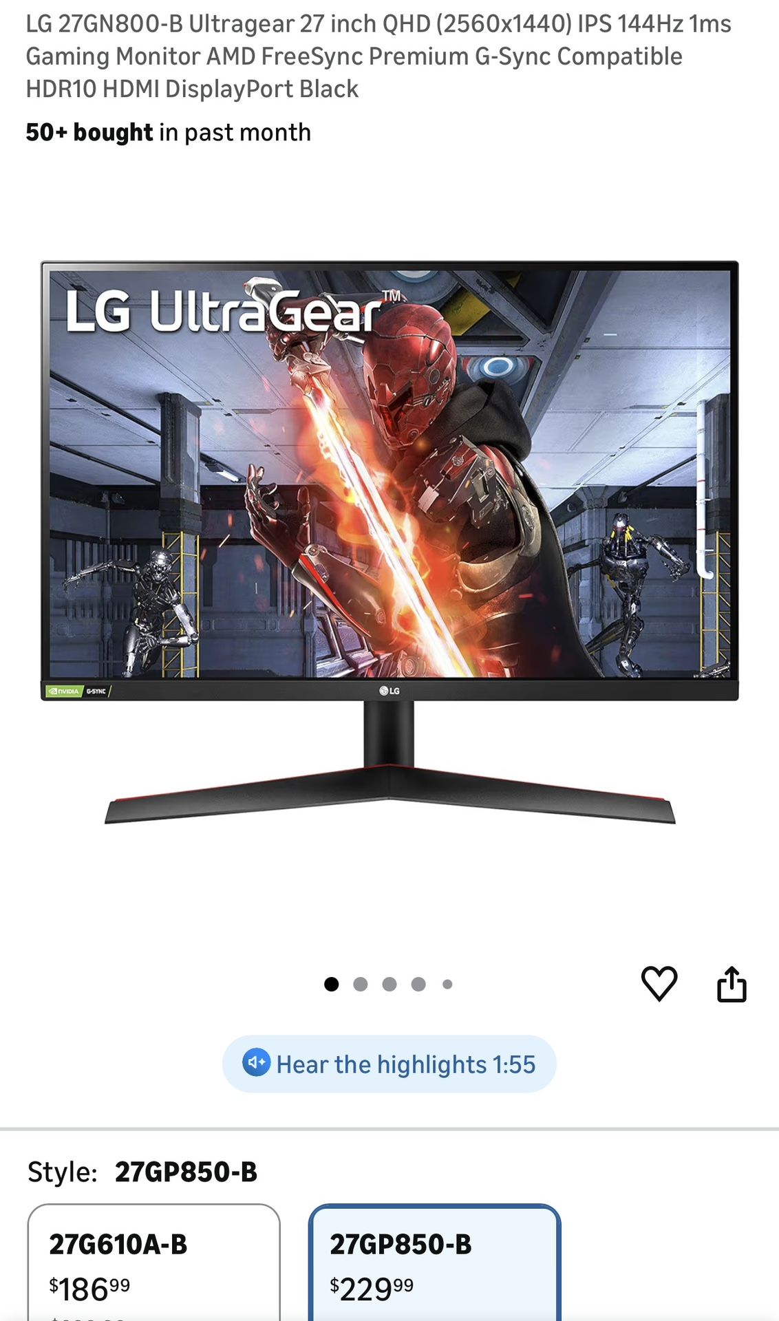 LG 27” Gaming Monitor