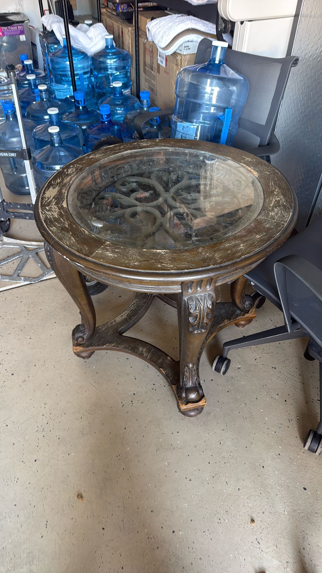 FREE END TABLE-Wood & Glass