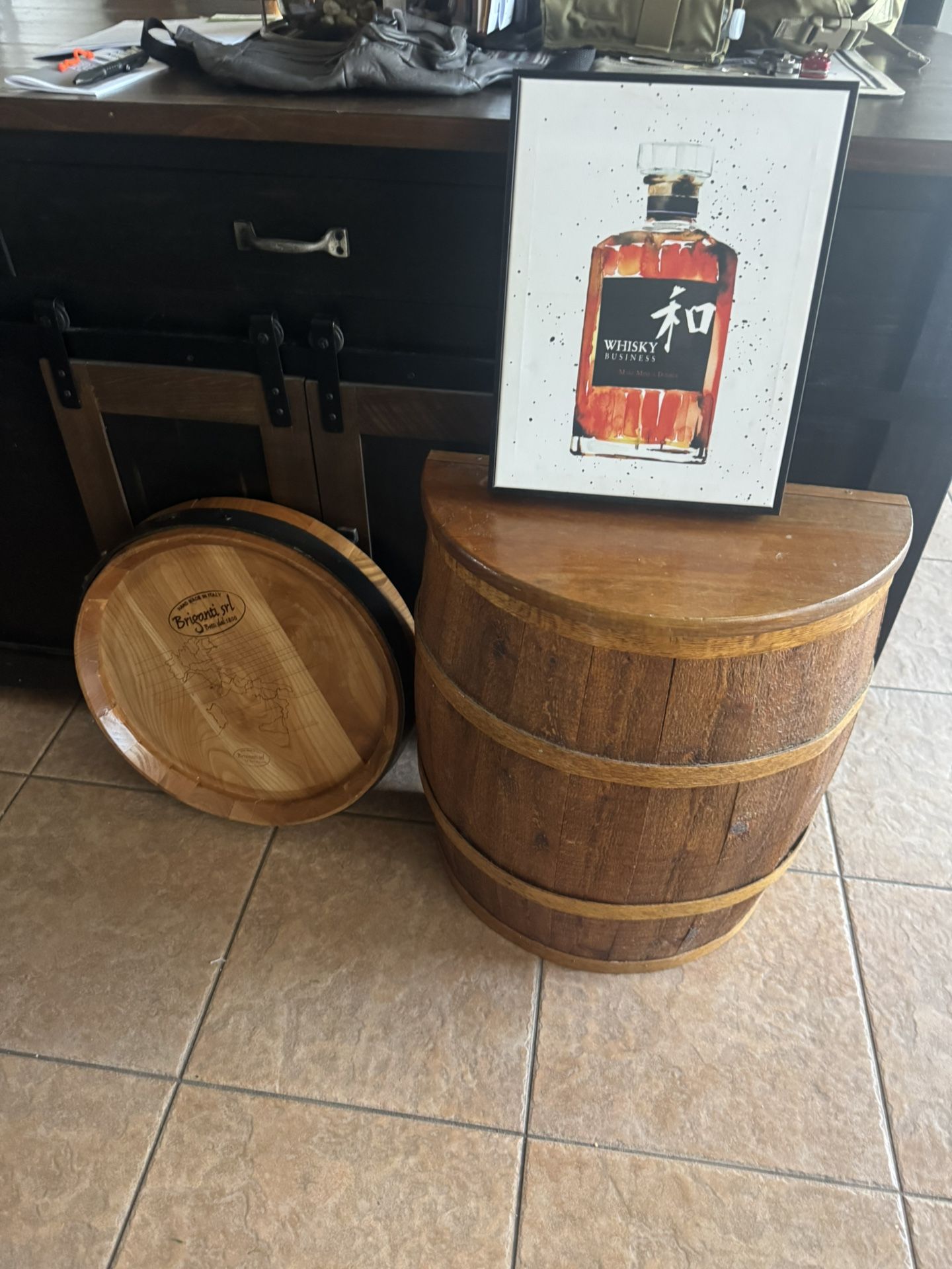 Whiskey/Wine Barrel Bar Home Decor