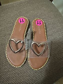 Sandals with Gold Heart Little Girls Size 11