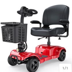 ENGWE Folding 4 Wheel Mobility Scooter,15 Mile Long Range, 250W Electric Powered Mobile Wheelchair for Seniors Adult with Detachable Basket, Front Lig