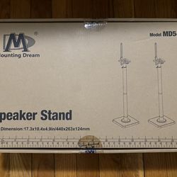 Mounting Dream Speaker Stands Height Adjustable Bookshelf Pair Black